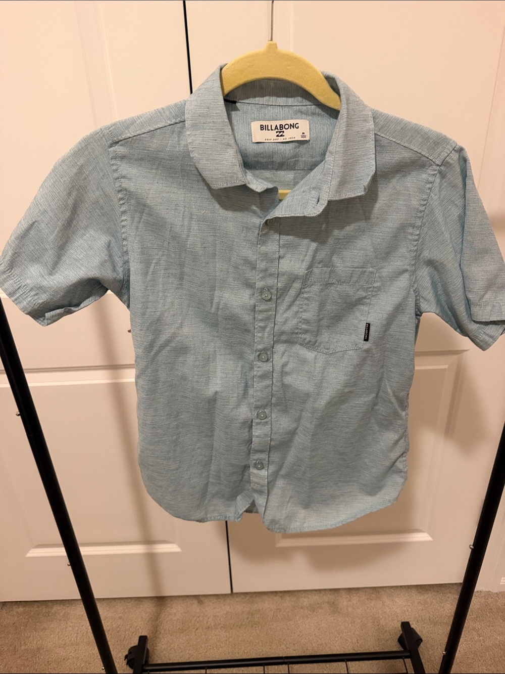 Billabong Boys Pale Blue Short-Sleeve Button-Down Shirt